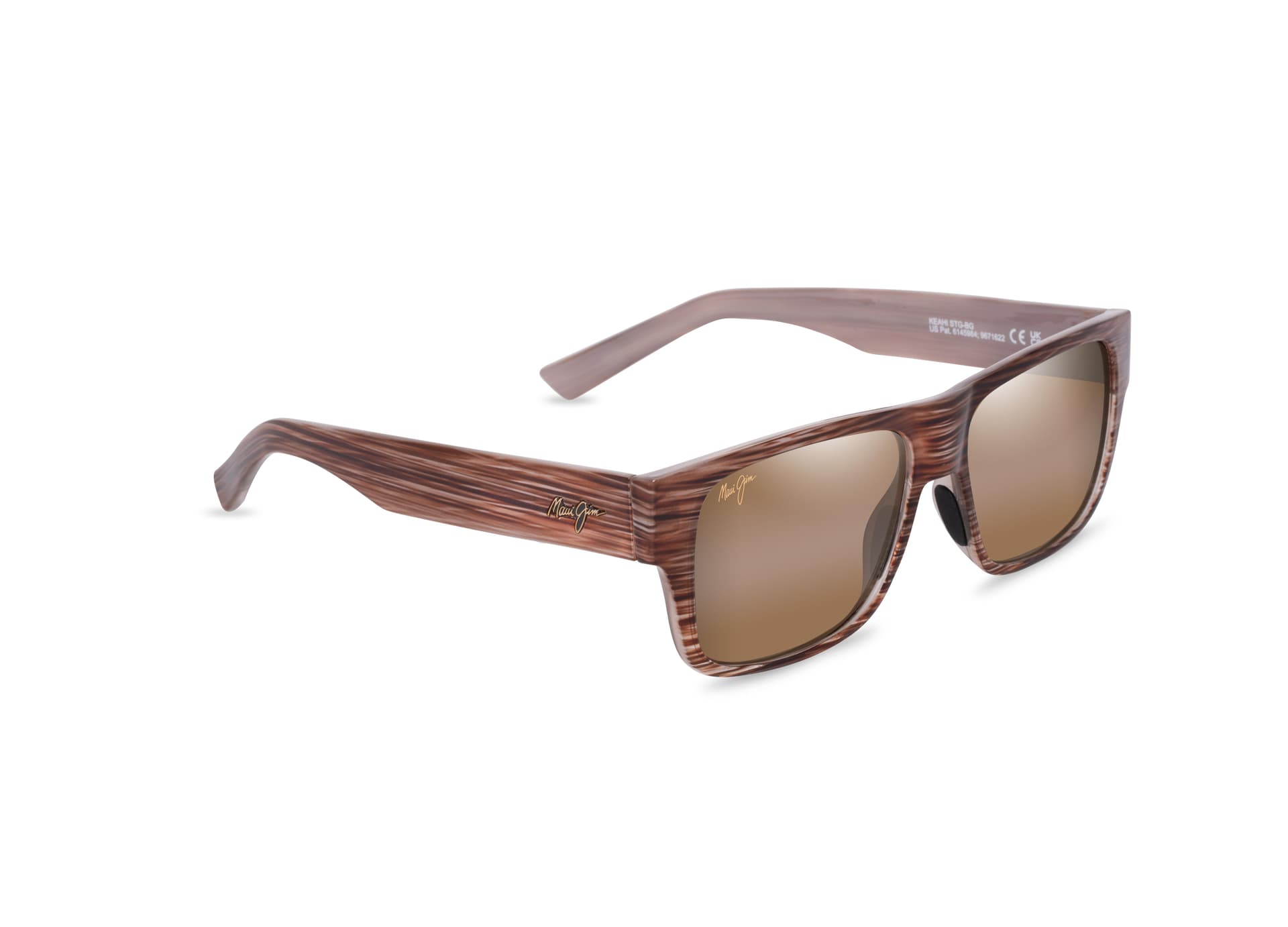 Keahi Polarized Sunglasses Brown Stripe Frame HCL Bronze Lens