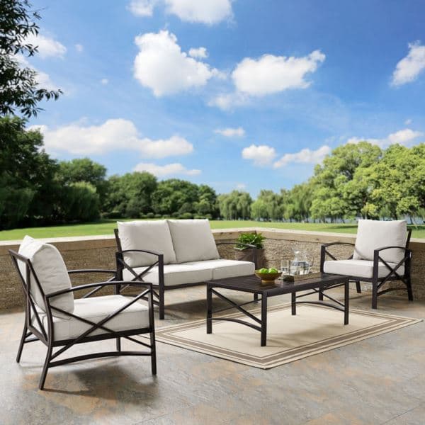 Kaplan 4Pc Outdoor Loveseat Patio Furniture Set