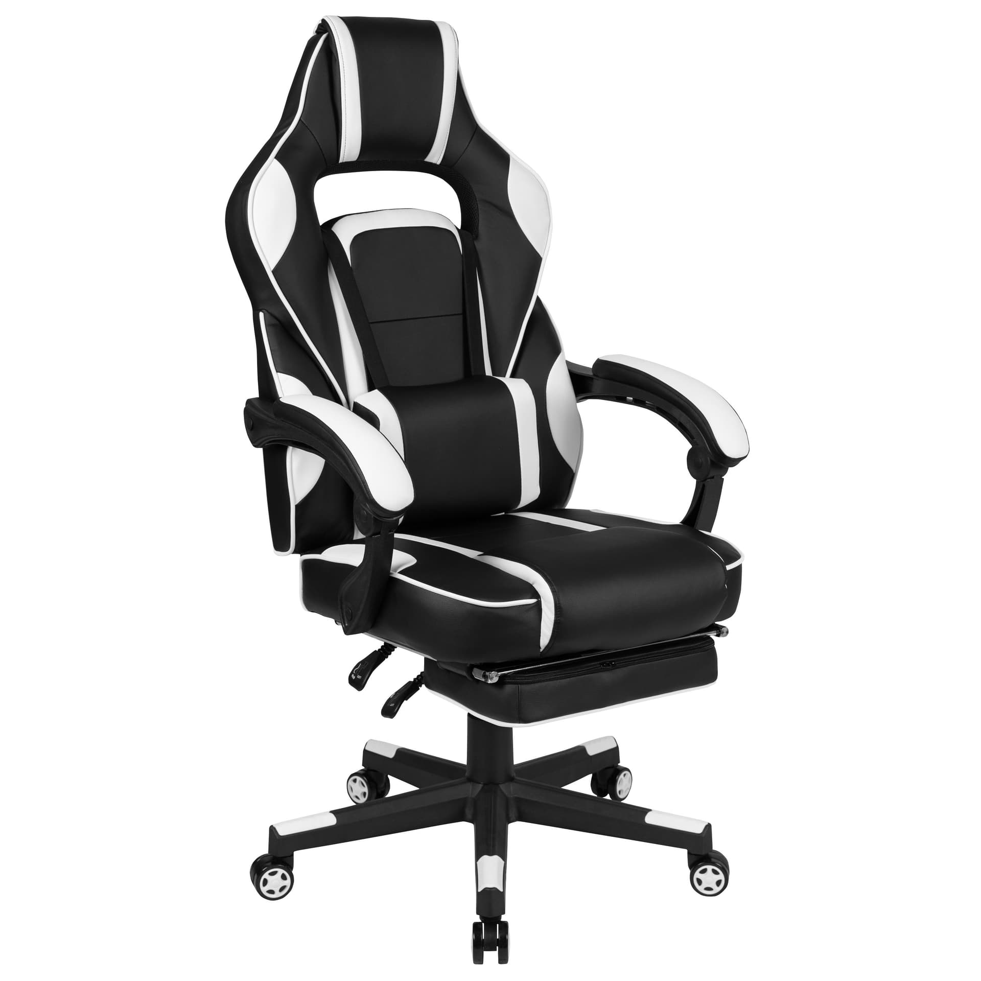 Black/White X40 Series Reclining & Massaging Gaming Chair