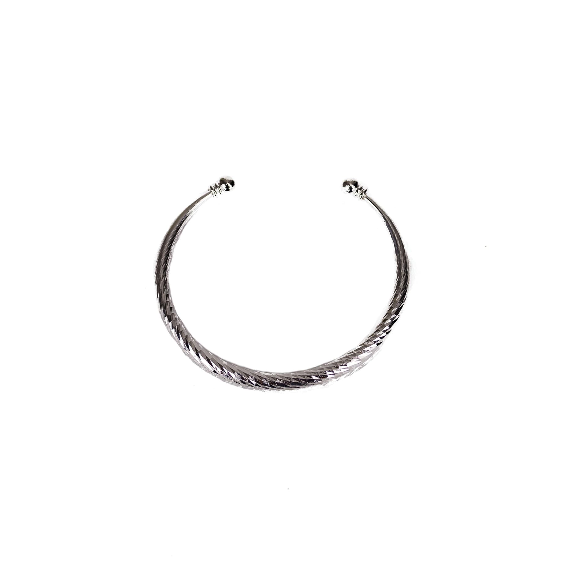 Silver 'Snakeskin' Tapered Cuff Bracelet