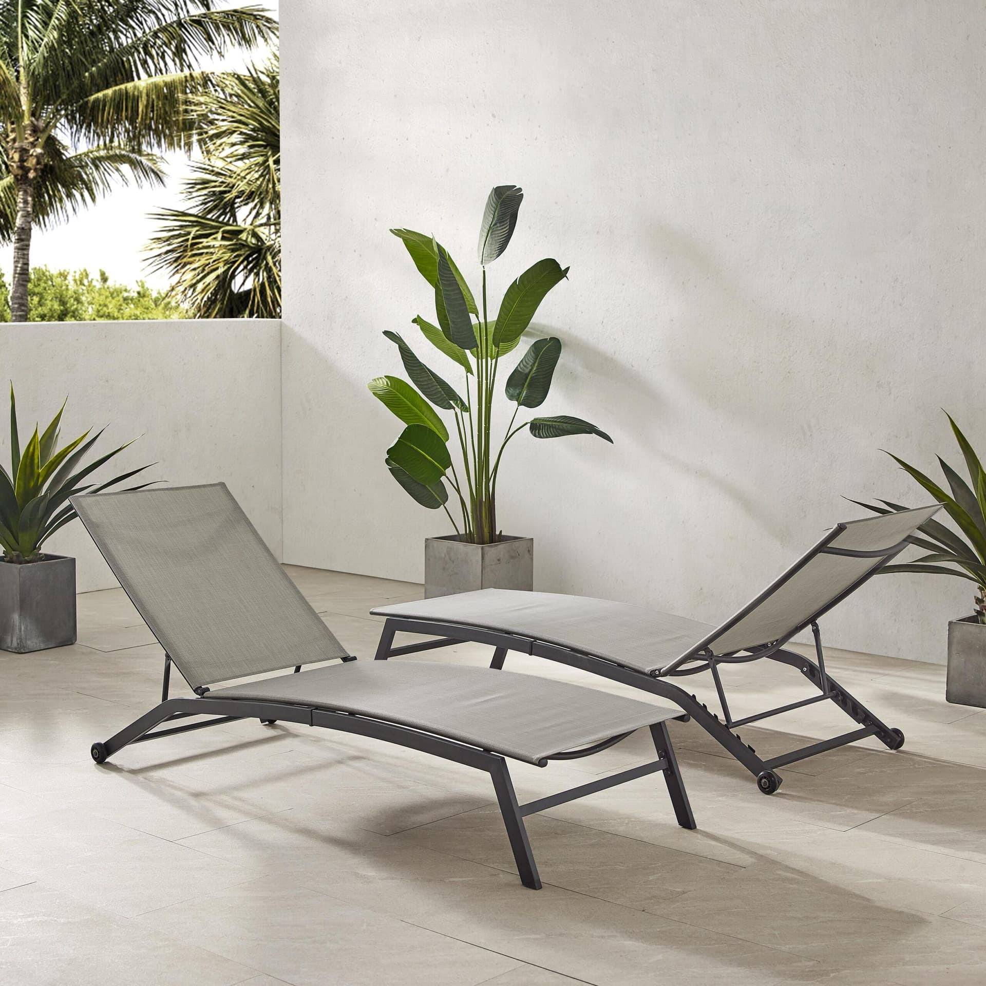 Weaver 2Pc Outdoor Chaise Lounge Set