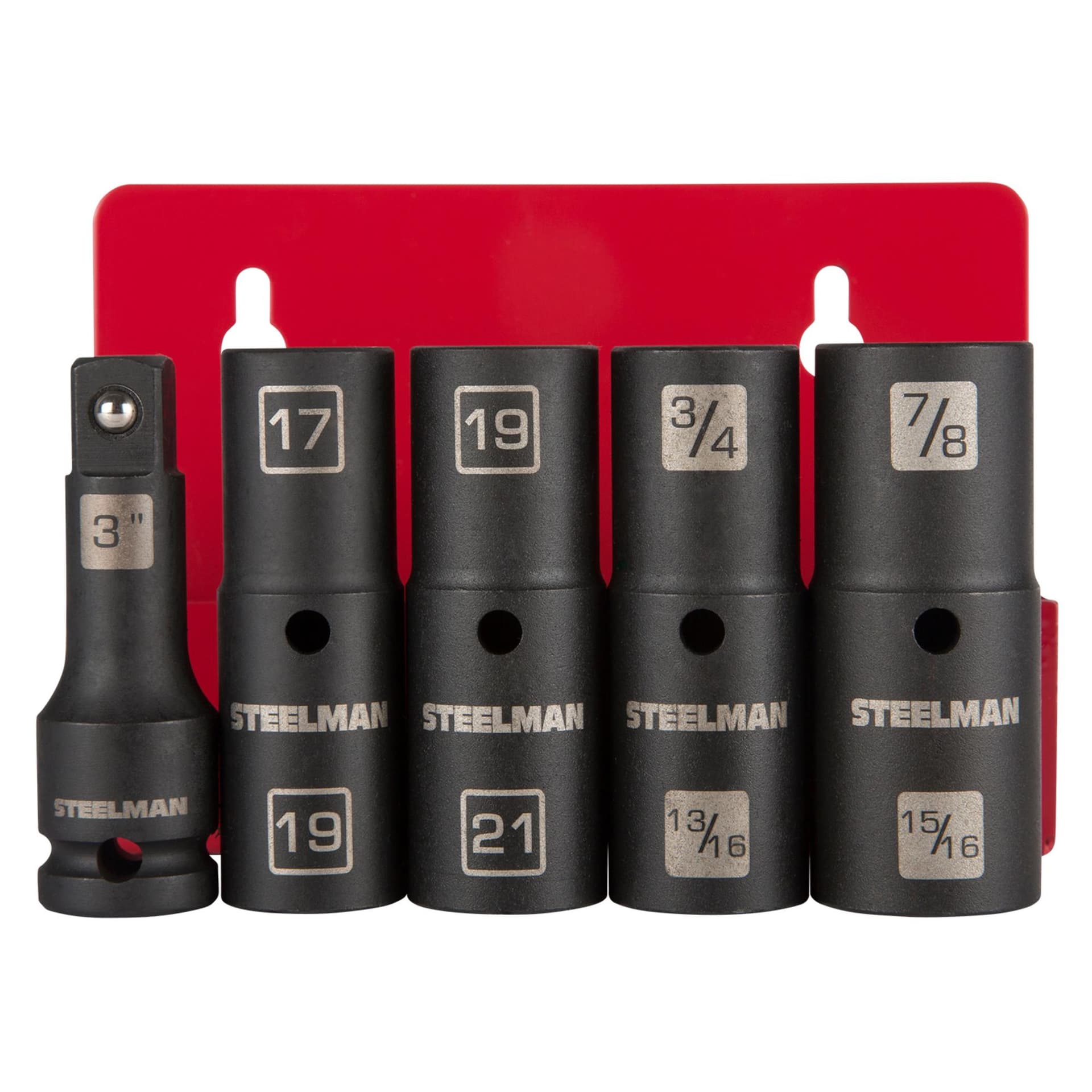 Steelman 5pc 1/2" Drive 6-Point Thin-Wall Impact Flip Socket Set