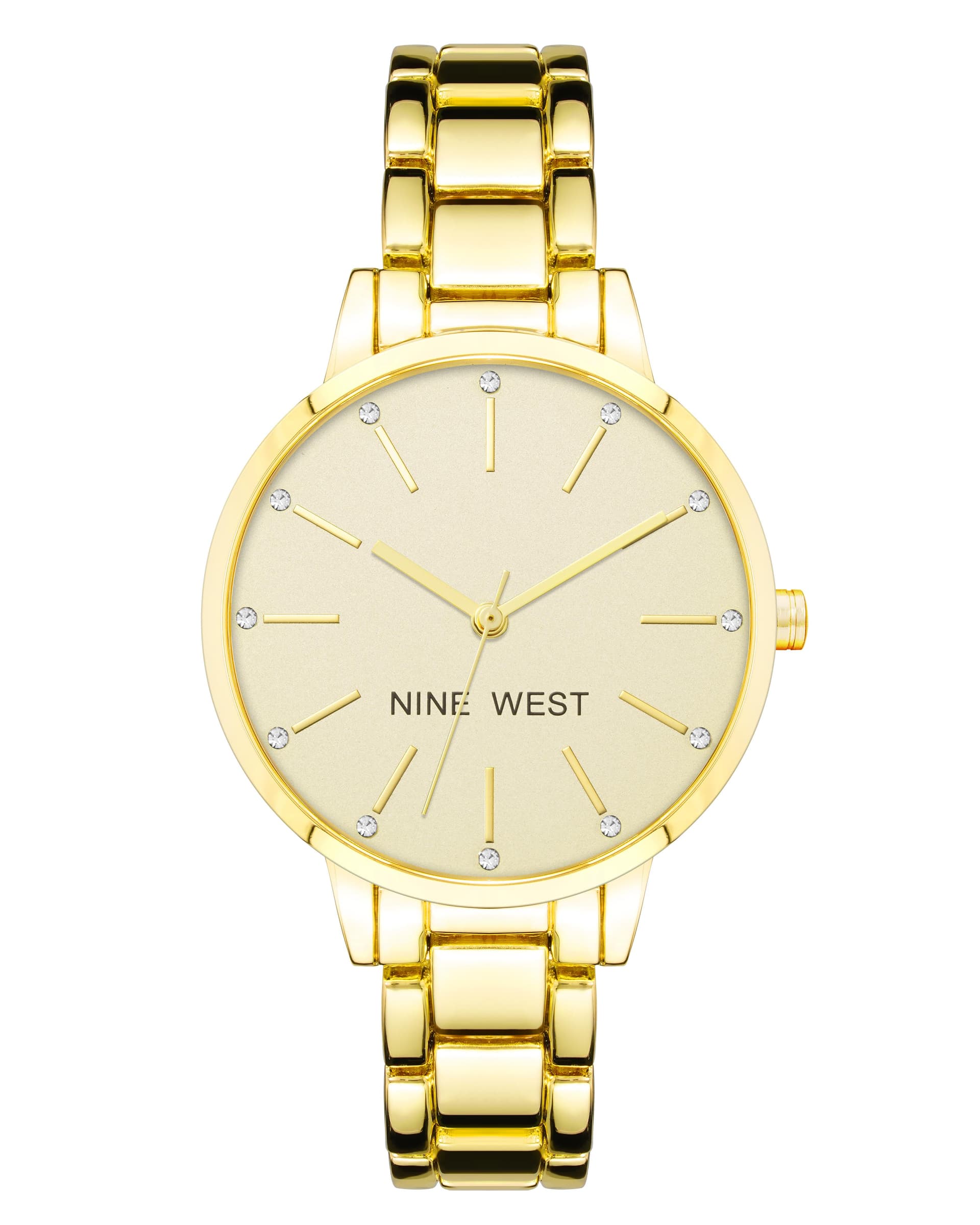 Women's Crystal Accented Gold Bracelet Watch