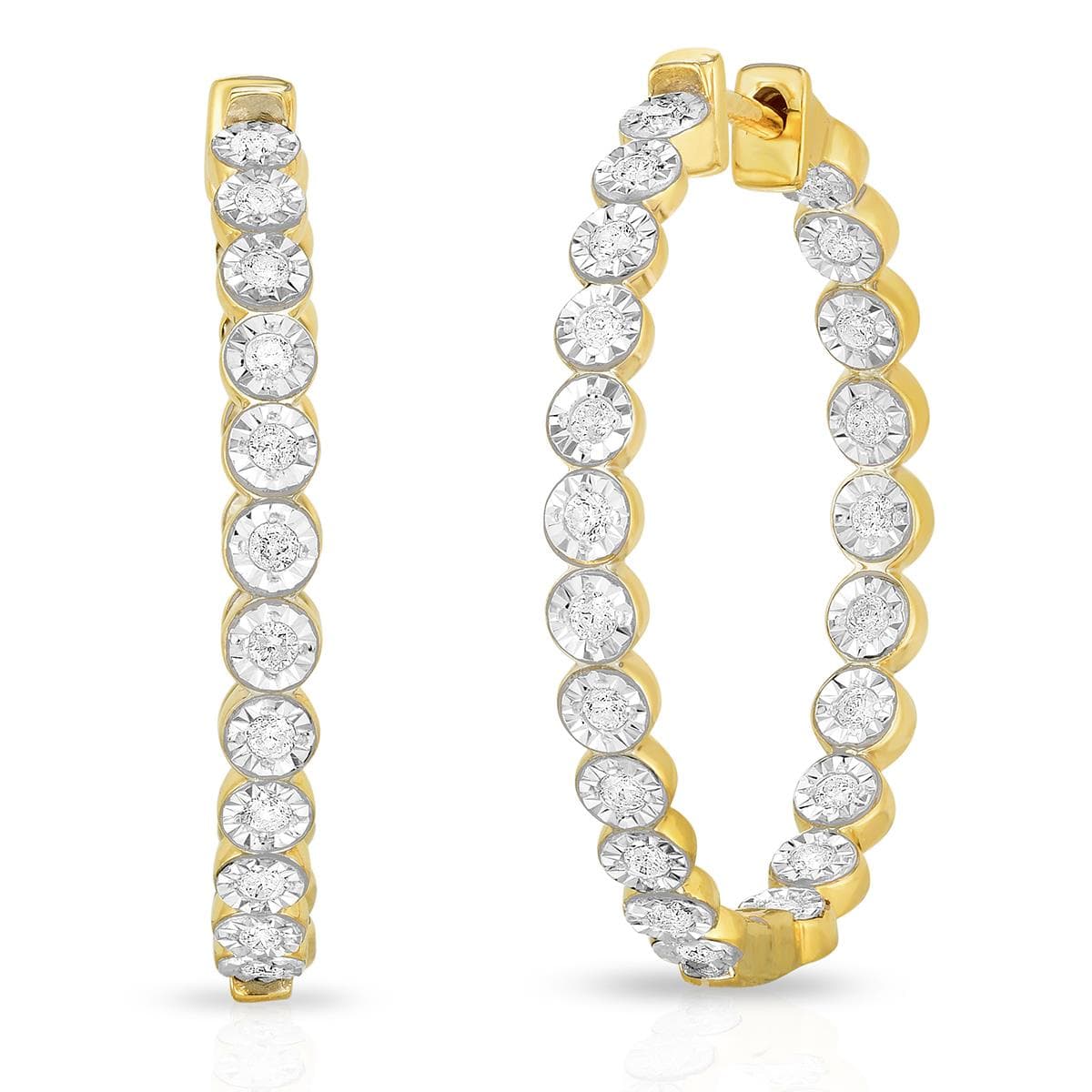 Diamond Inside-Out Hoop Earrings