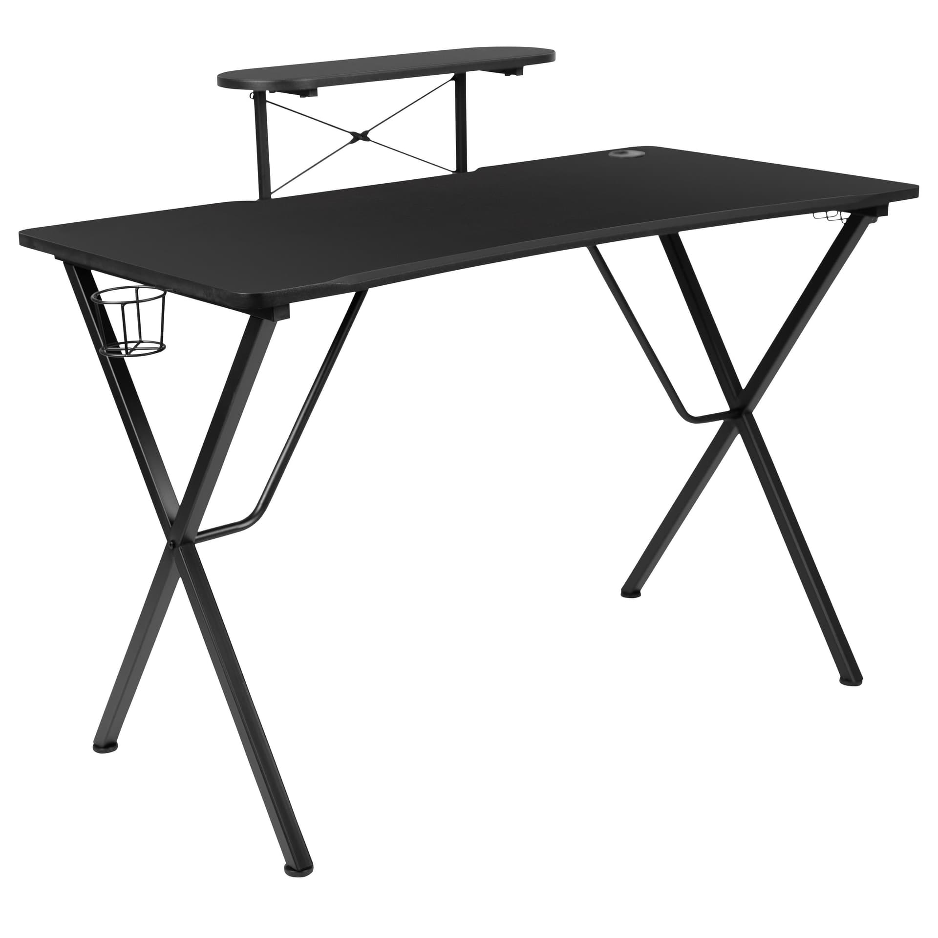 Black Gaming Desk w/ Monitor Stand