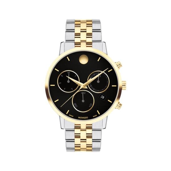 Men's Museum Classic Chronograph Two-Tone Stainless Steel Watch Black Dial