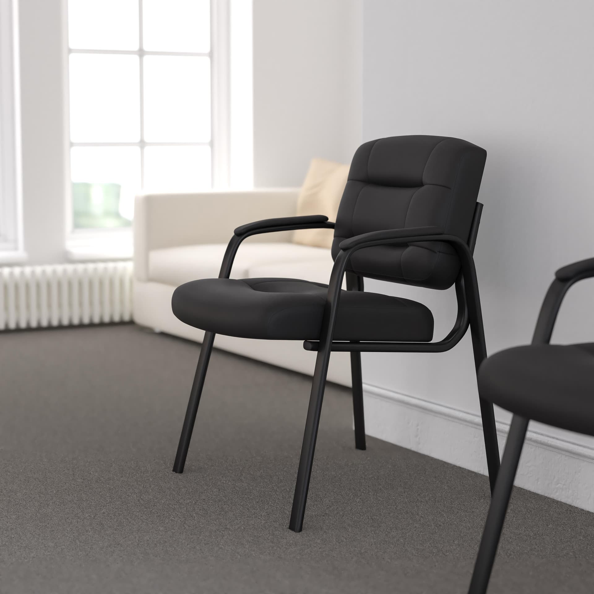 Flash Fundamentals Black LeatherSoft Executive Reception Chair
