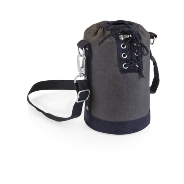 Growler Tote - Black with Brown Accents