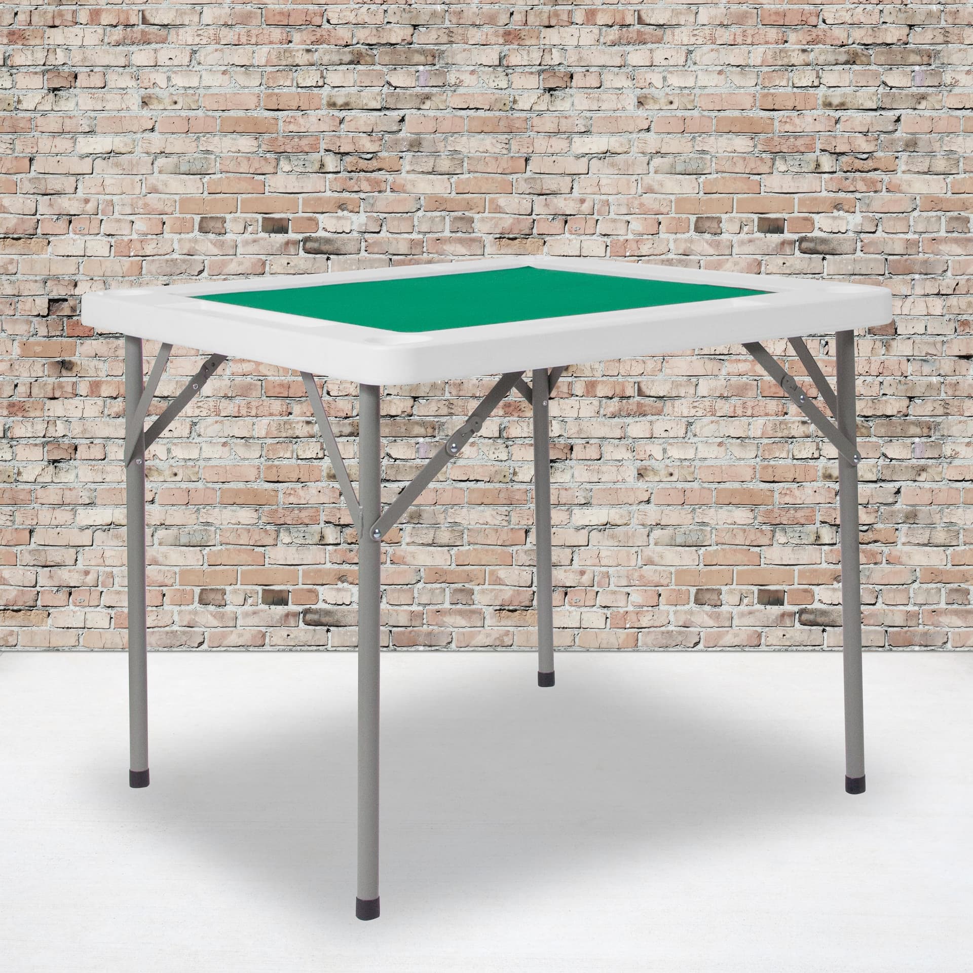 34.5" Square 4-Player Folding Card Game Table with Green Felt and Cup Holders