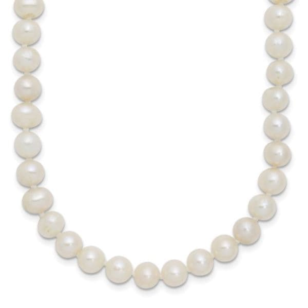 Sterling Silver 6-7mm White Freshwater Cultured Pearl Necklace 18"