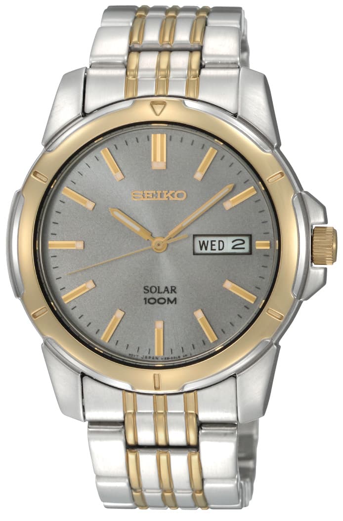 Mens Two Tone Case Charcoal Dial Day/Date Calendar