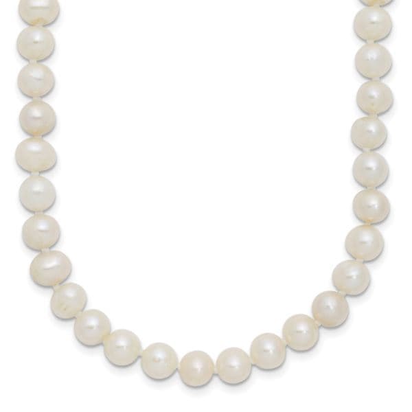 Sterling Silver 6-7mm White Freshwater Cultured Pearl Necklace 16"