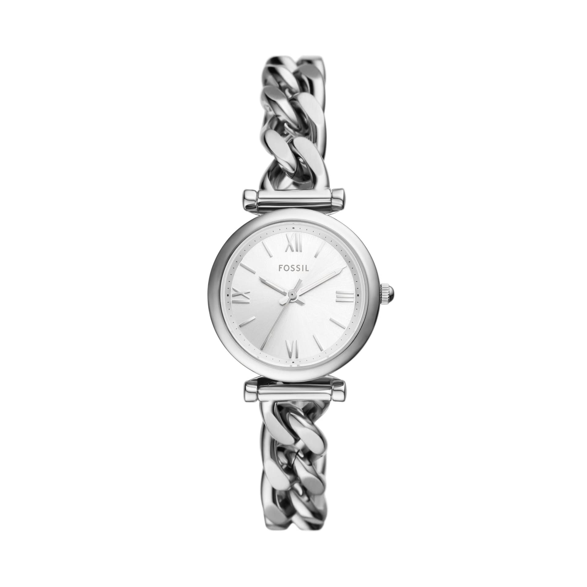 Ladies Carlie Silver-Tone Stainless Steel Watch Silver Dial