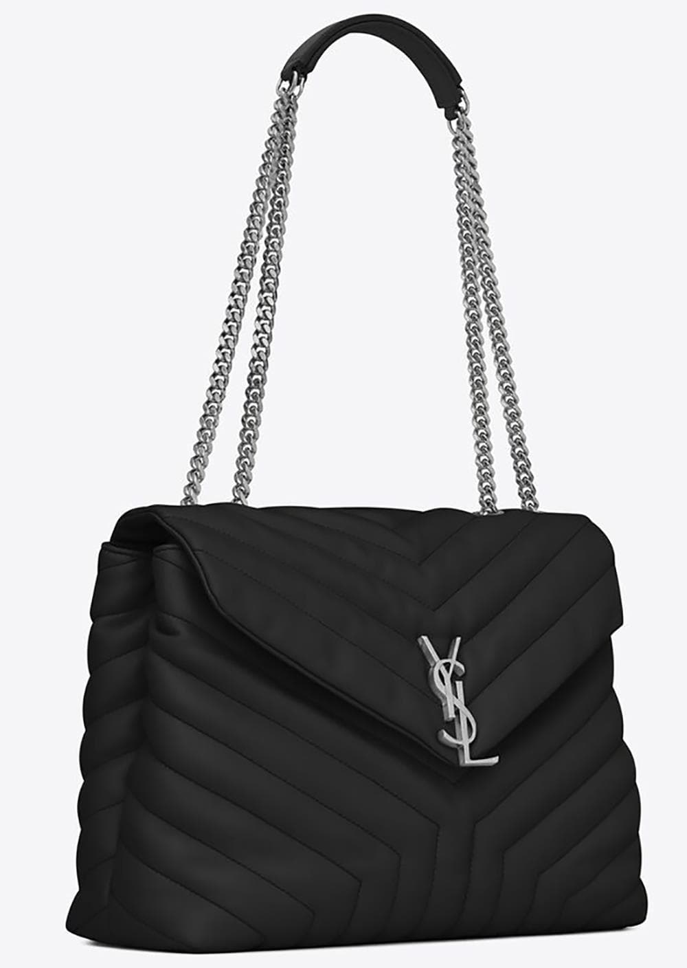 LouLou in Quilted Y Leather Handbag - (Black)