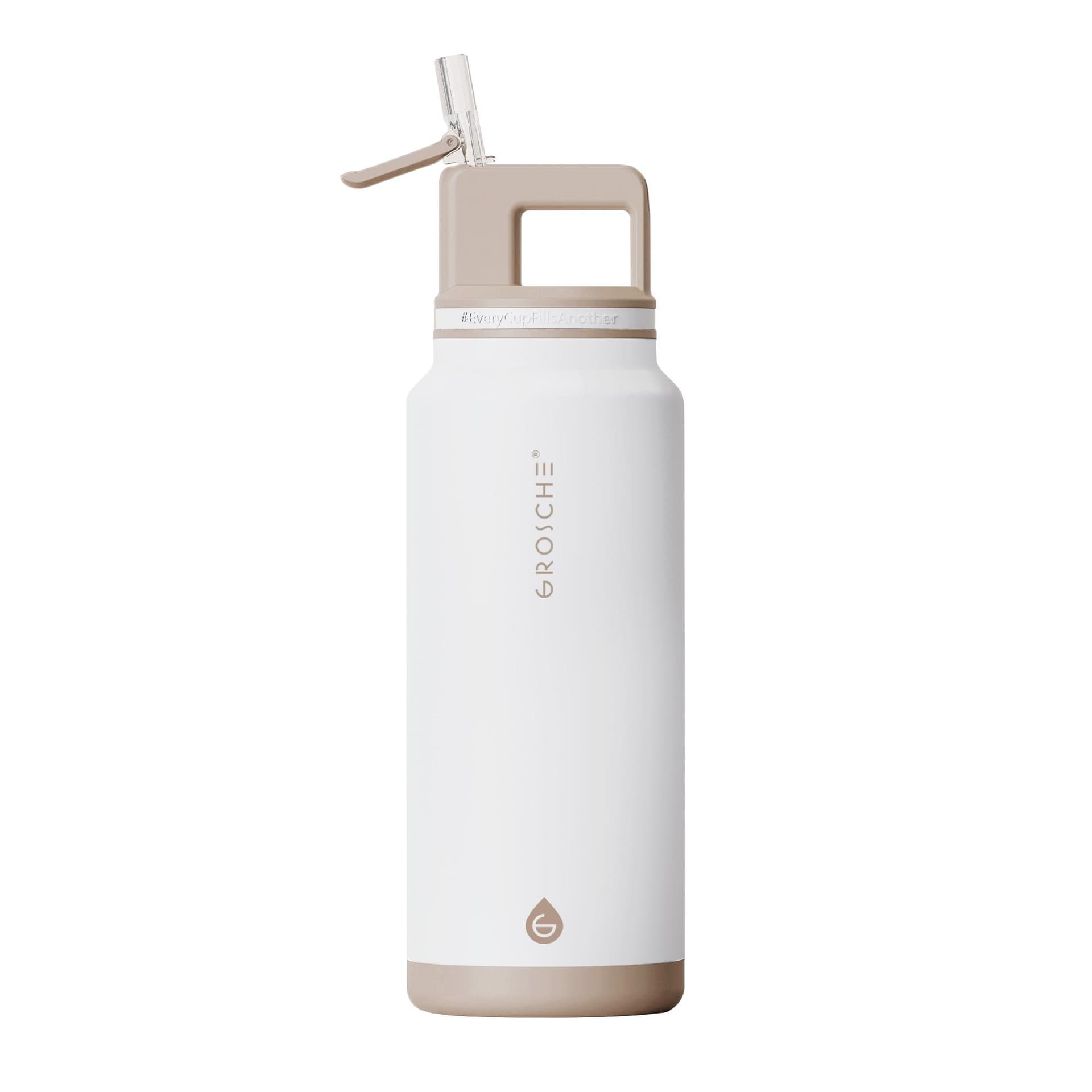 Alpine Flip N' Sip 40 oz. Insulated Water Bottle, Cream White