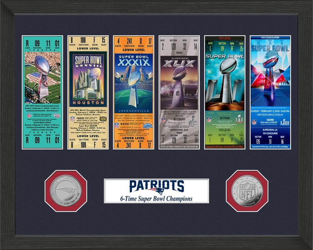 New England Patriots 6X SB Champions Ticket Collection