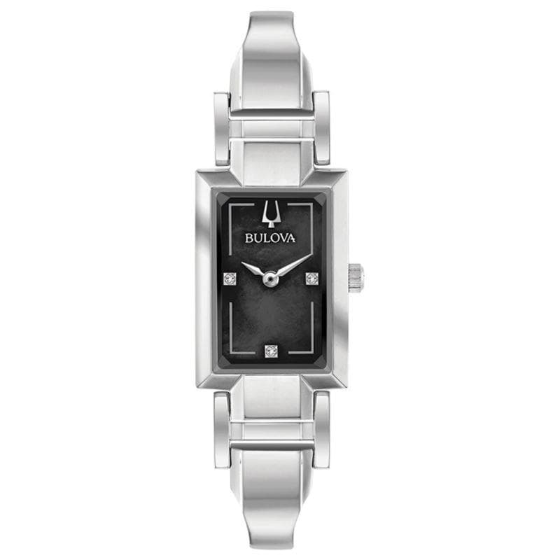 Ladies Watch Diamond Accent Black Mother of Pearl