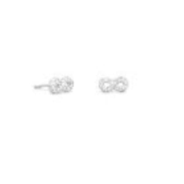 Sterling Silver & Cubic Zirconia Infinity Studs