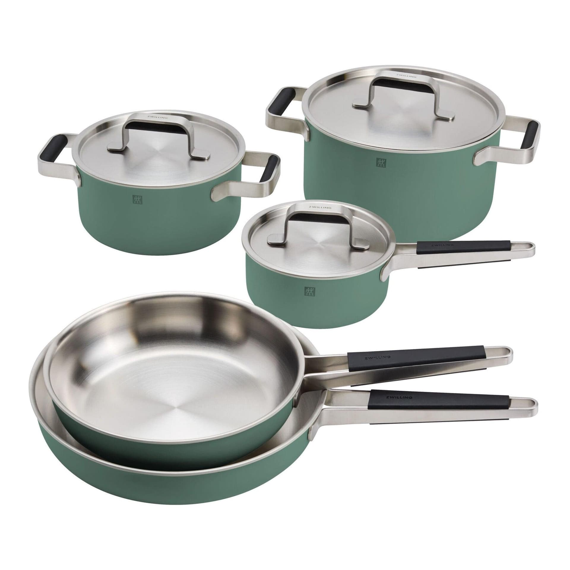 Pure 8pc Stainless Steel Cookware Set Green