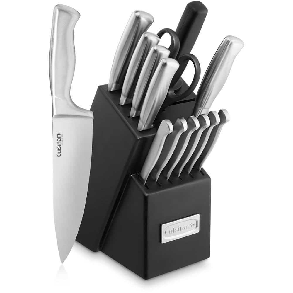 15Pc Stainless Steel Hollow Handle Knife Block Set