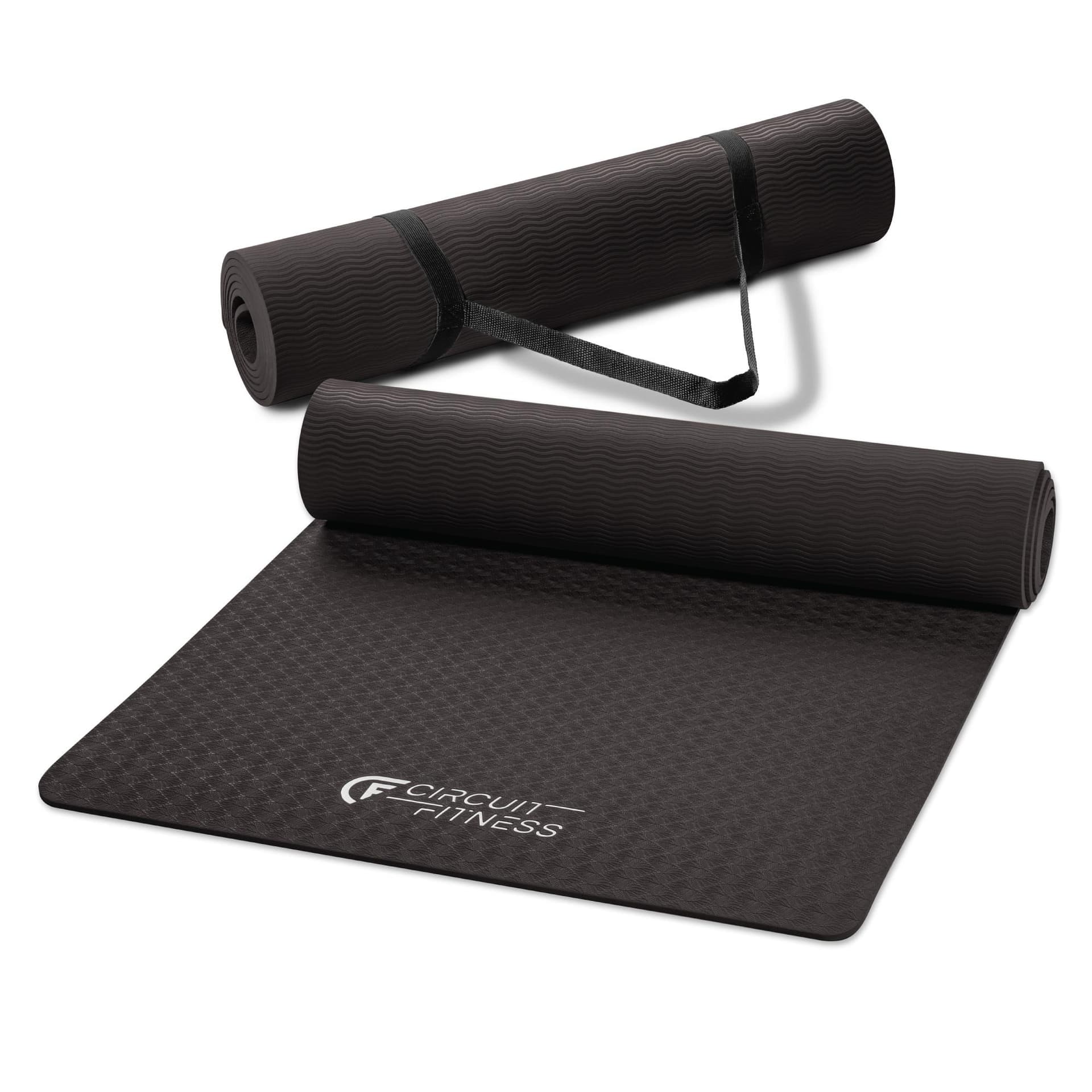 Circuit Fitness TPE Exercise Mat - Midnight Black - 1/4" (6mm)