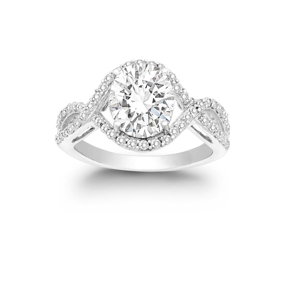 Sterling Silver Large Cubic Zirconia Engagement Or Statement Ring. Size 8