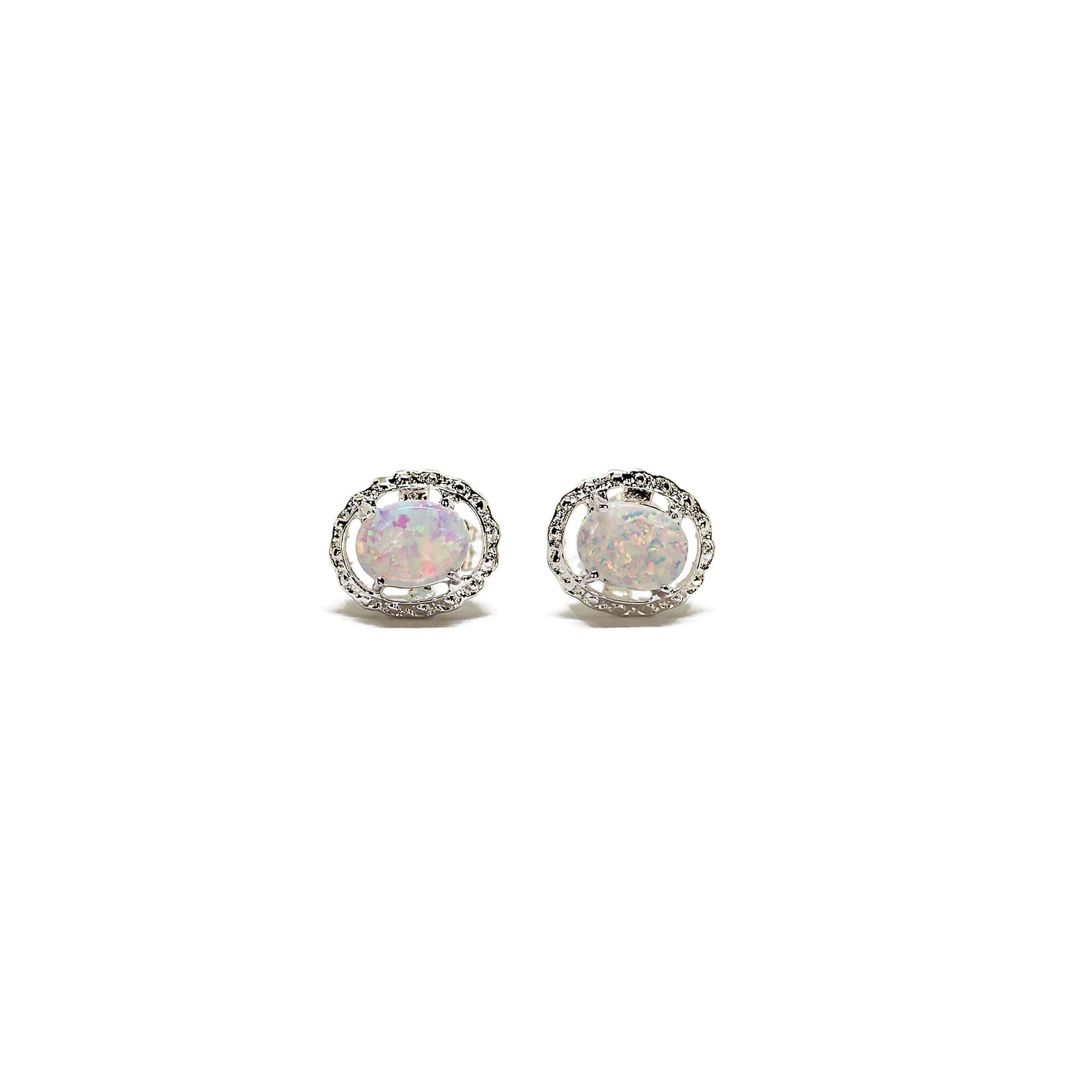 Opal Halo Earrings