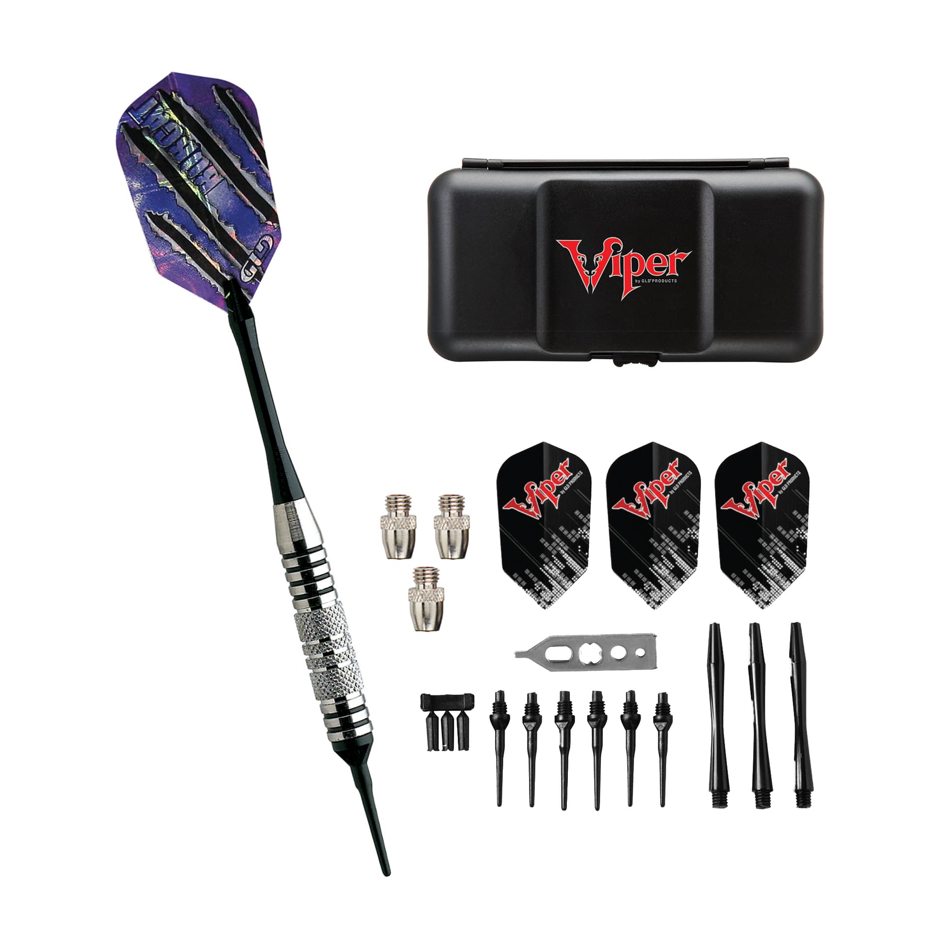 Viper Bobcat Adjustable Soft Tip Darts Black Rings 16-18 Grams