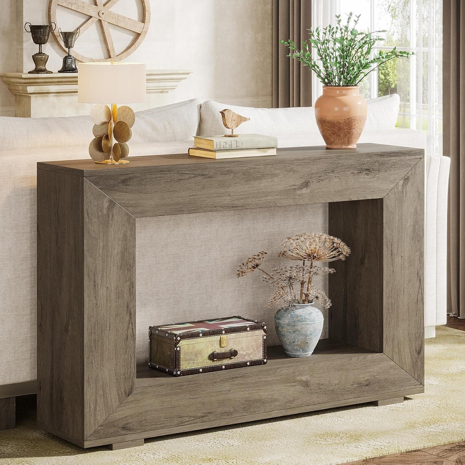 47" Farmhouse Console Table With Storage