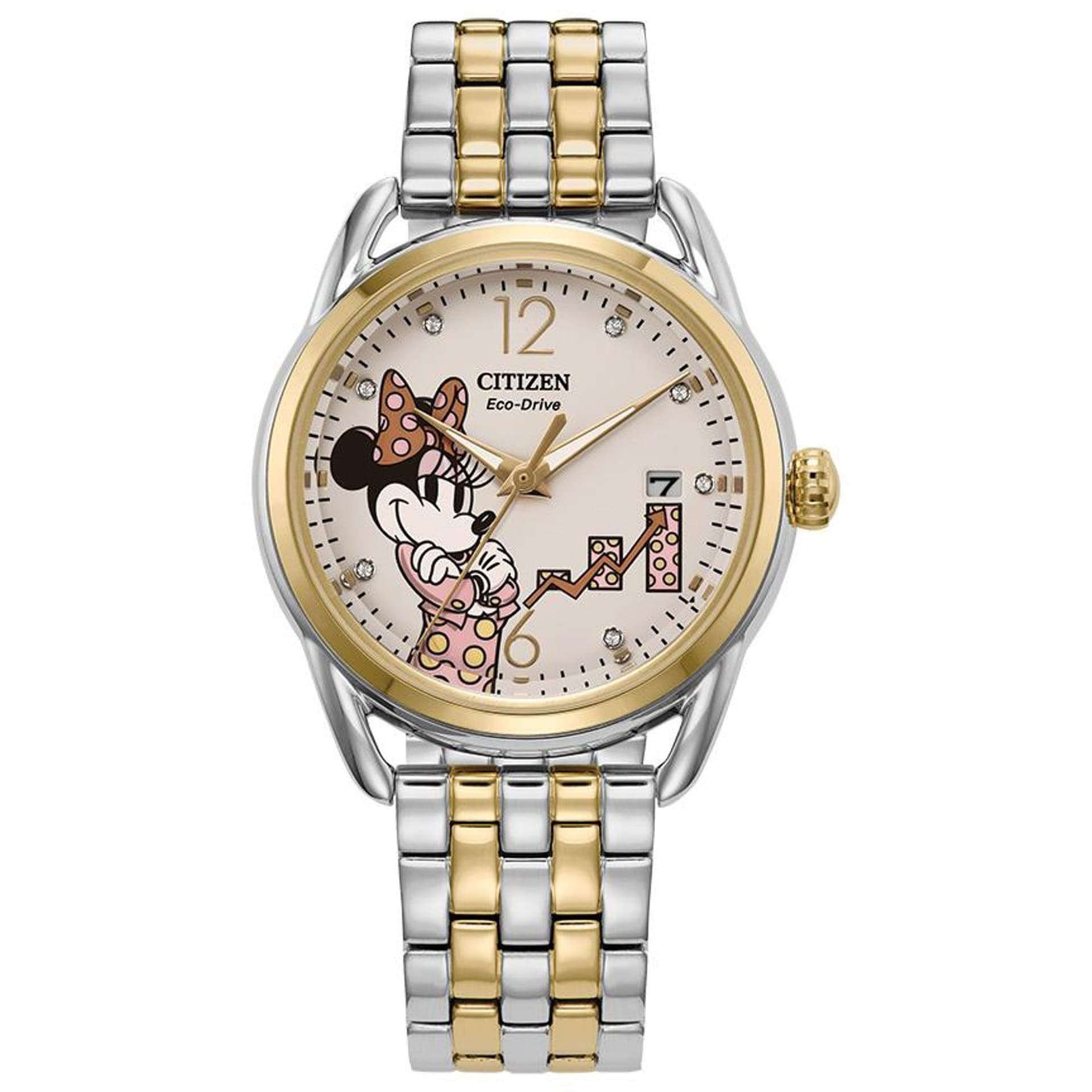 Ladies' Empowered Minnie Mouse Two-Tone Stainless Steel Watch Cream Dial