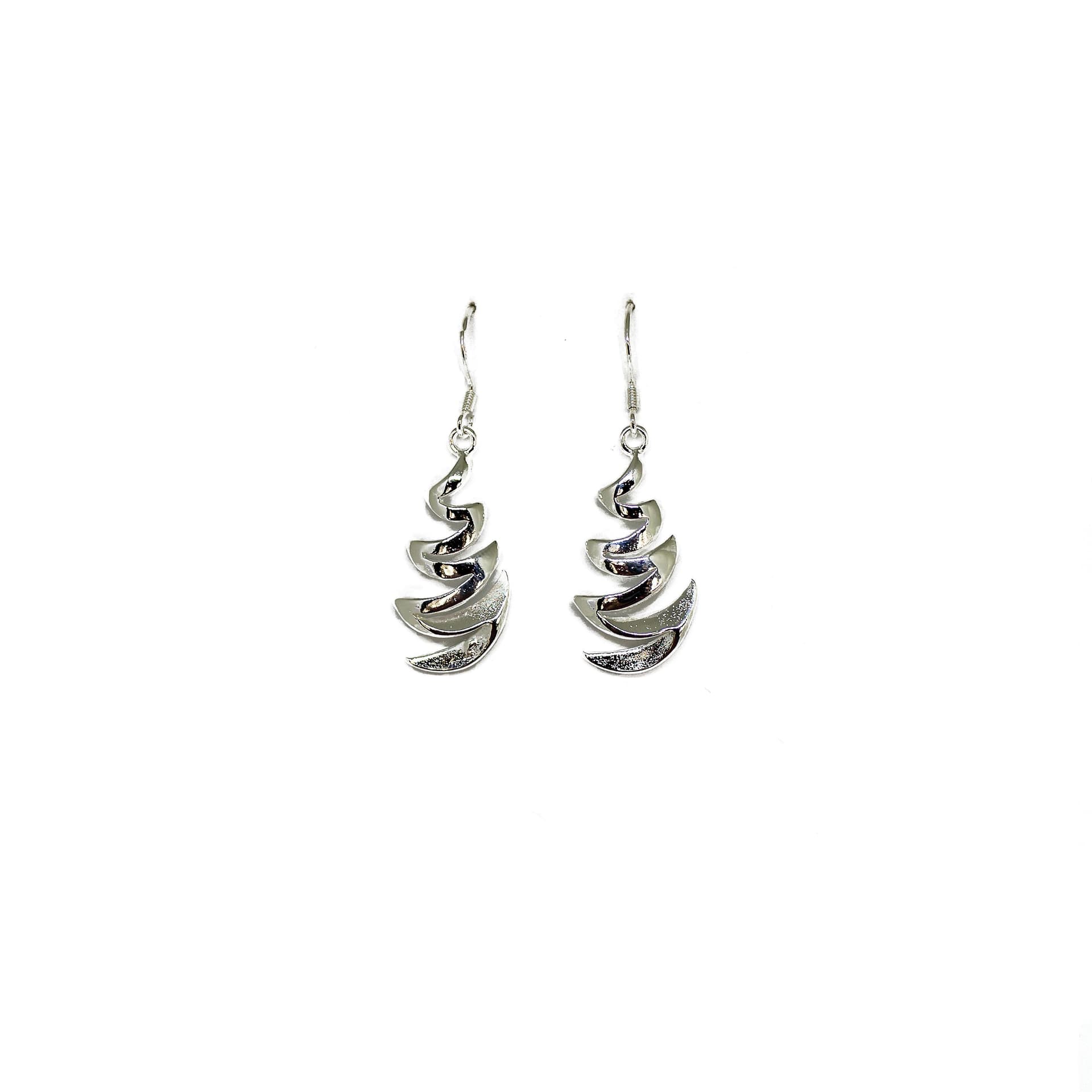 Zig Zag Earrings in Silver