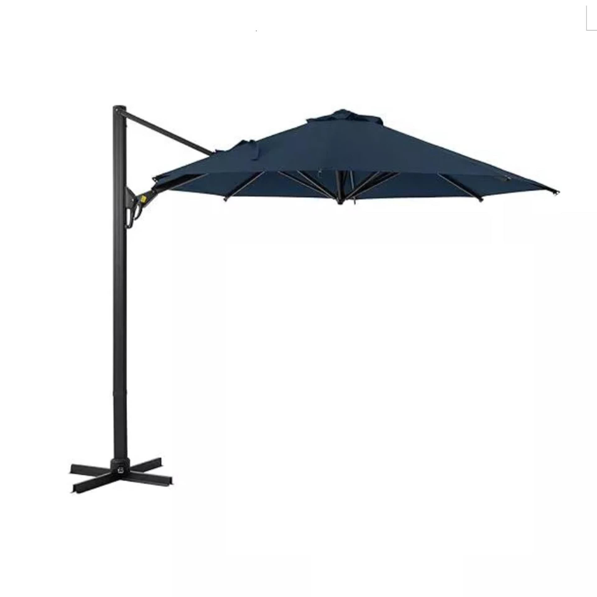 10-Foot Square Cantilever Patio Umbrella w/360 Rotation & Tilt - Blue (BASE NOT INCLUDED)