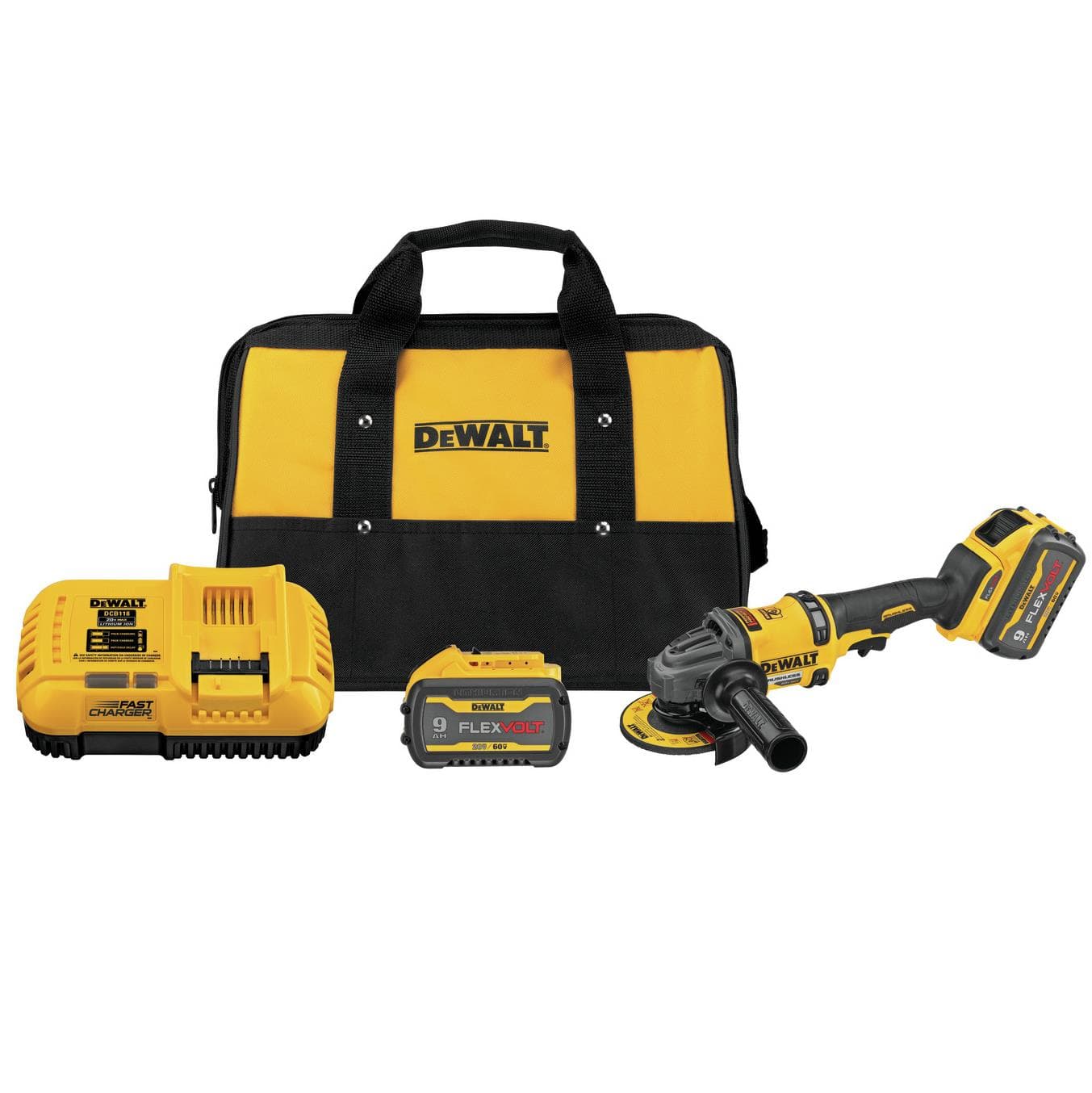 FLEXVOLT 60V MAX 4.5" Grinder Kit w/ 2 Battery