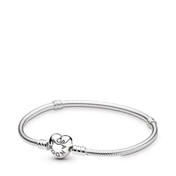 Moments Heart Clasp Snake Chain Bracelet Size 8.3"