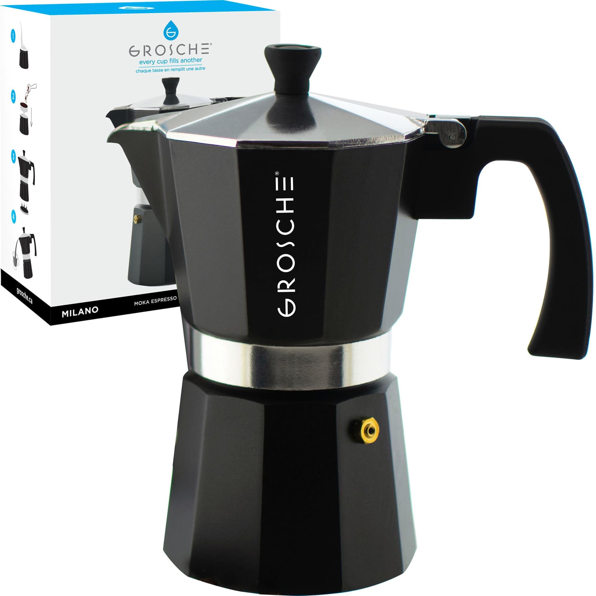 Grosche Milano Stovetop Espresso Maker White