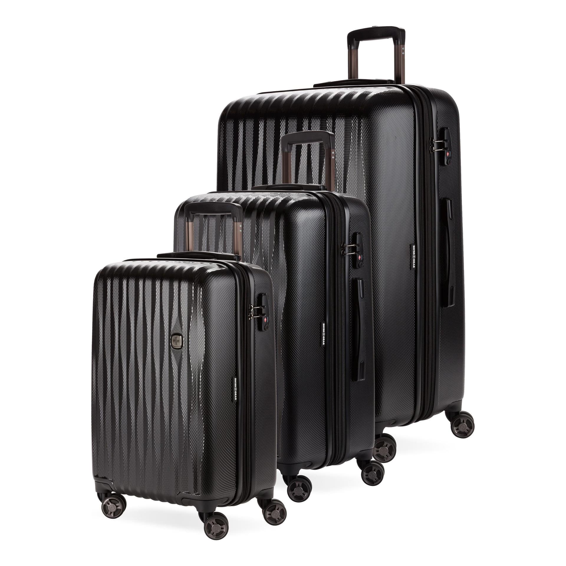 7272 Energie 3pc Expandable Hardside Spinner Set Black