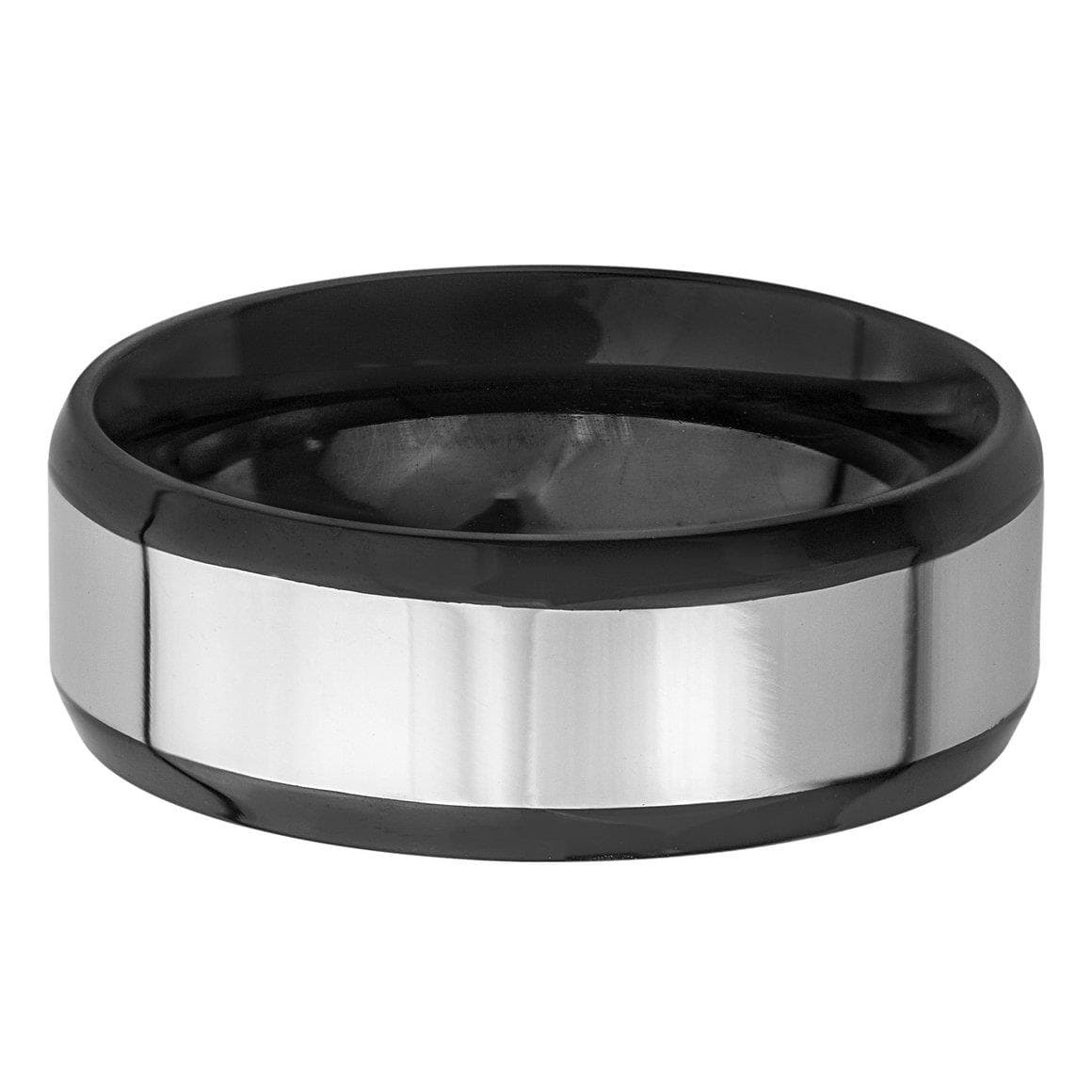 Black Plated Stainless Steel Ring, Size 13