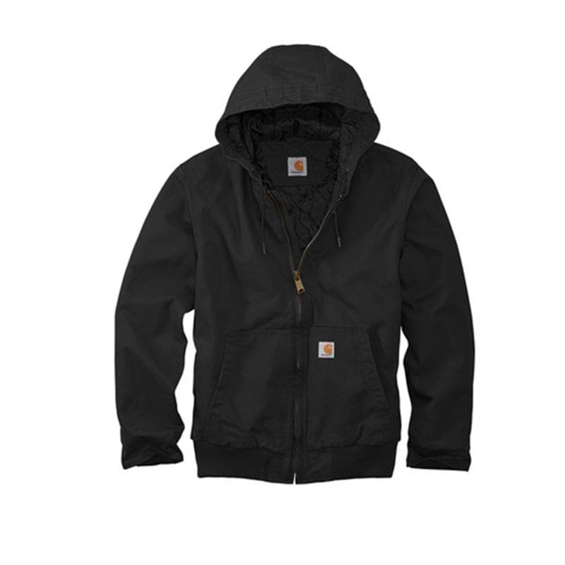 Men's Loose Fit Washed Duck Insulated Active Jacket-Brown-XL