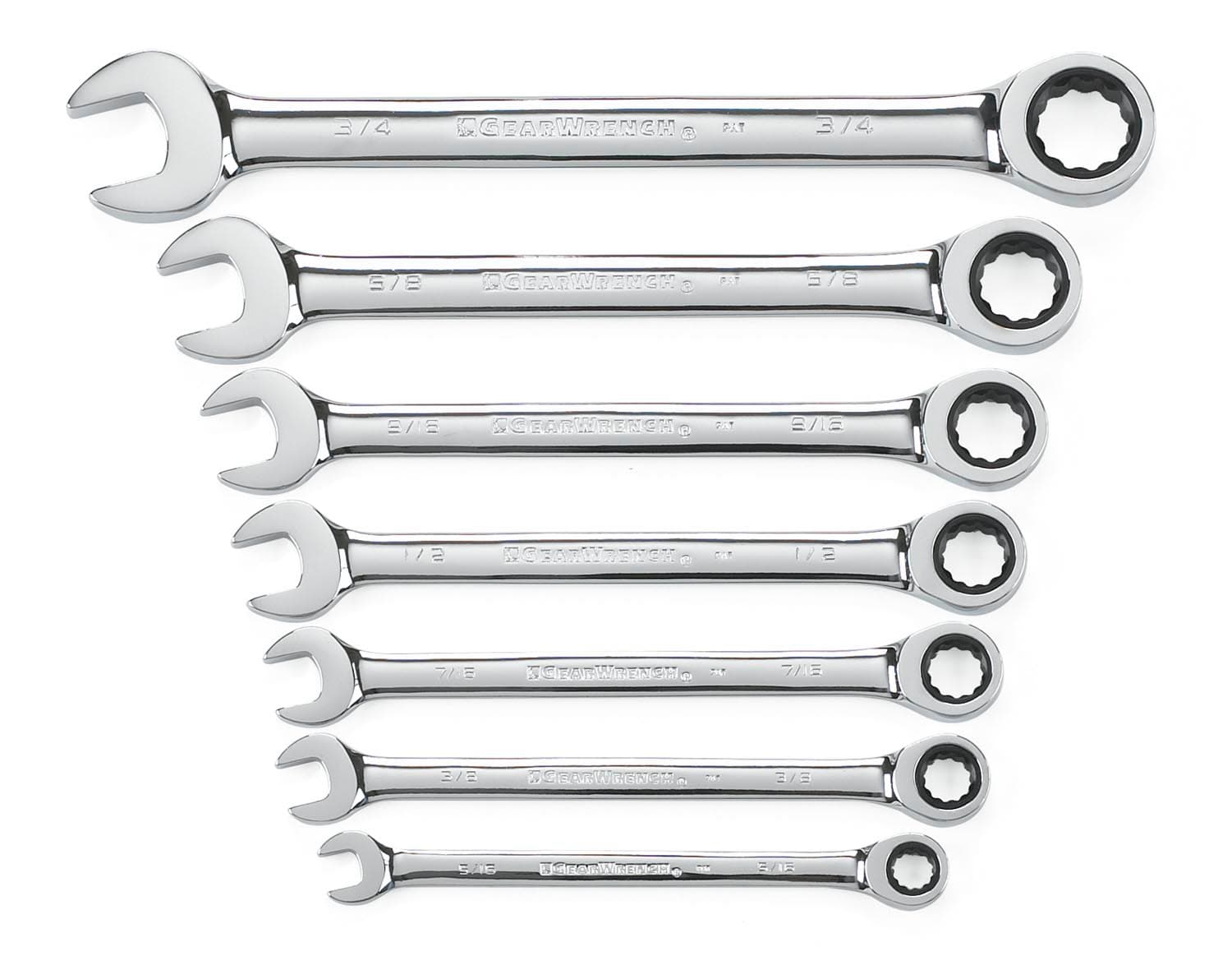 GearWrench 7 Pc. Ratcheting Combination Wrench Set-SAE