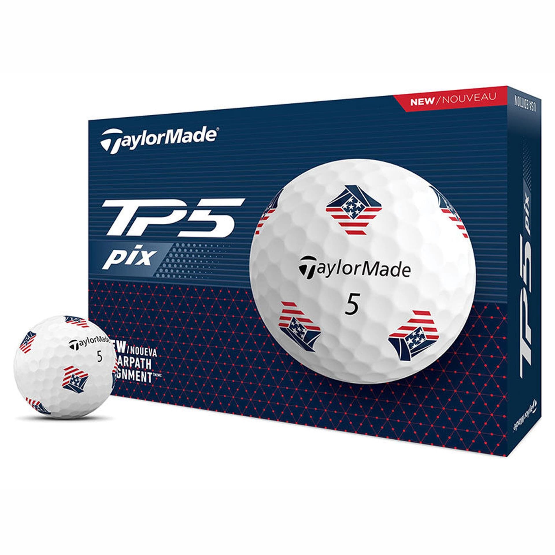 TaylorMade TP5 PIX USA 2024 Golf Balls - 1 Dozen