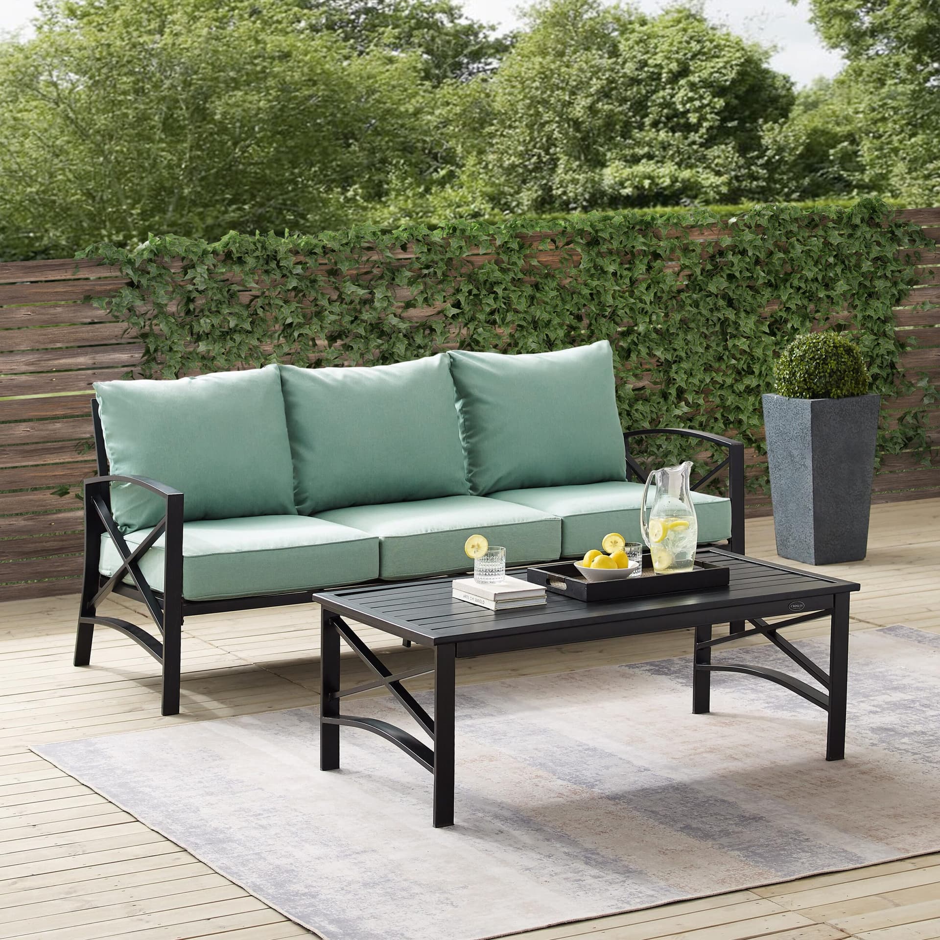 Kaplan 2Pc Outdoor Sofa Patio Furniture Set