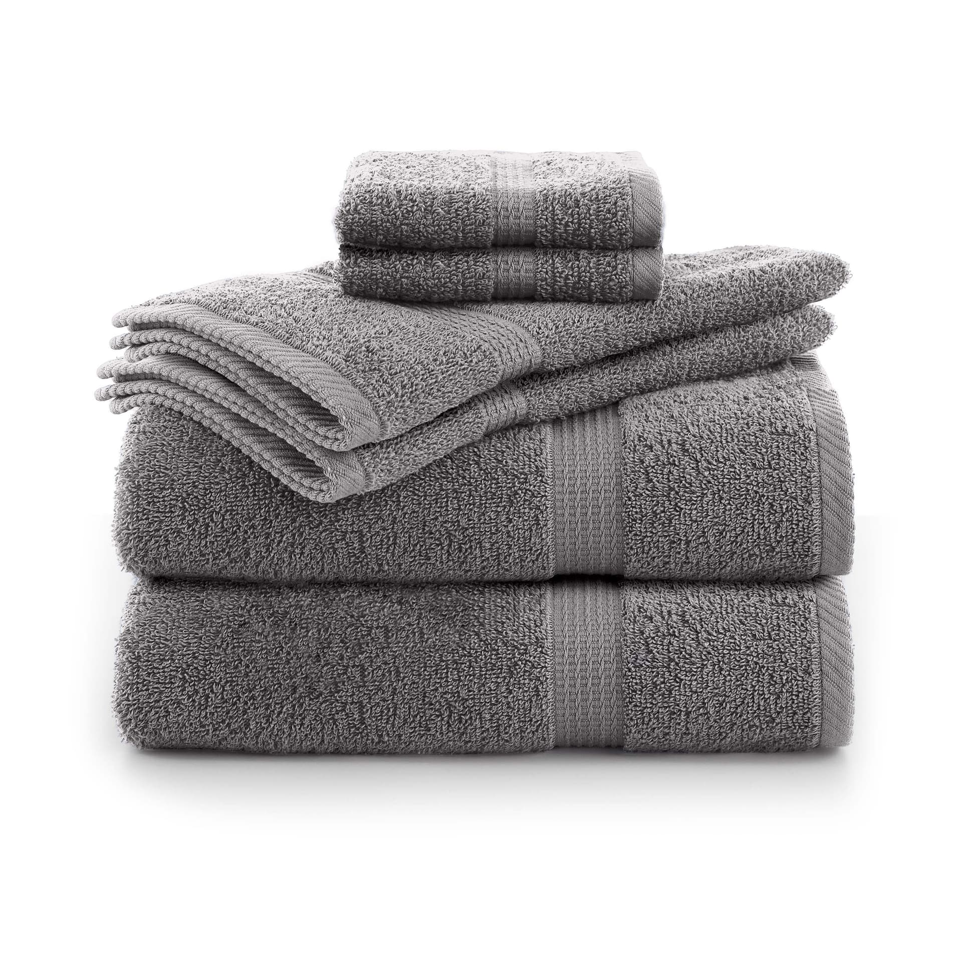 Essentials 6pc Cotton Towel Set Momument Gray