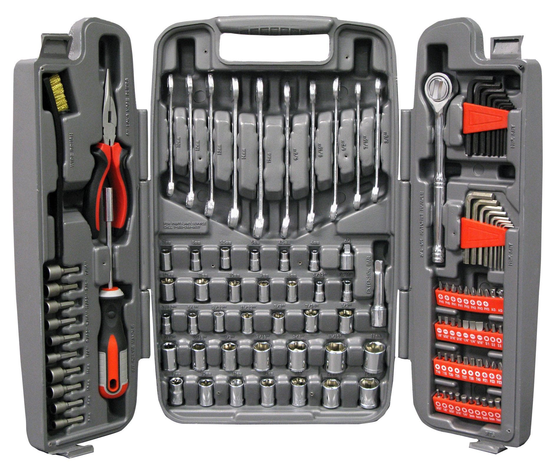 123-Piece Mechanic's Tool Set in Tri-Fold Case