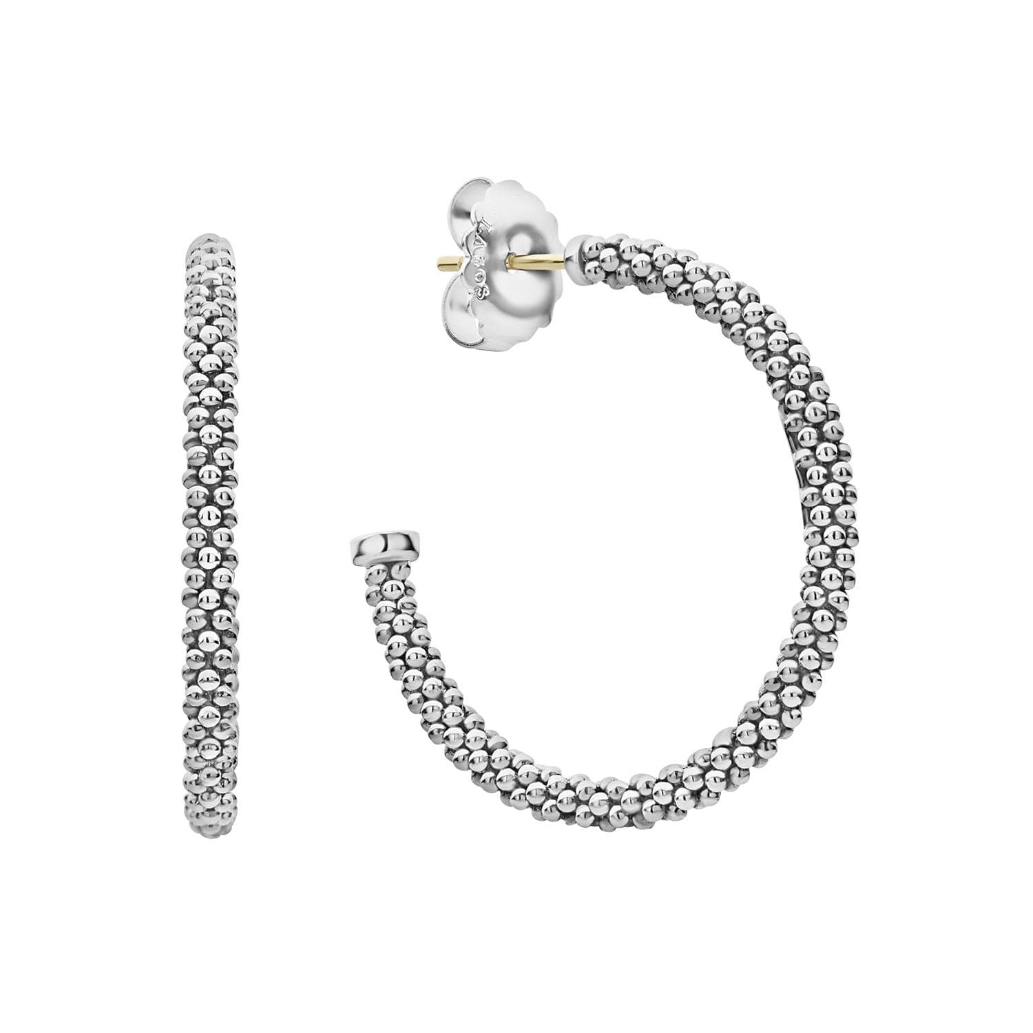 SIGNATURE CAVIAR Hoop Earrings Size Small
