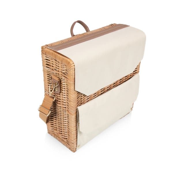 Corsica Grande Wine & Cheese Basket Backpack, (Beige Canvas)