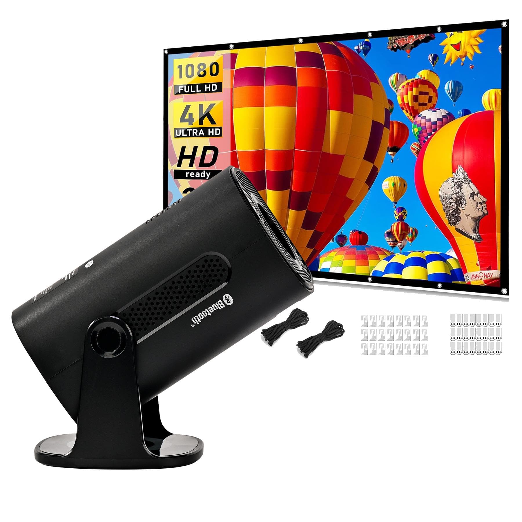 120" 720p Home Theater LCD projector and screen