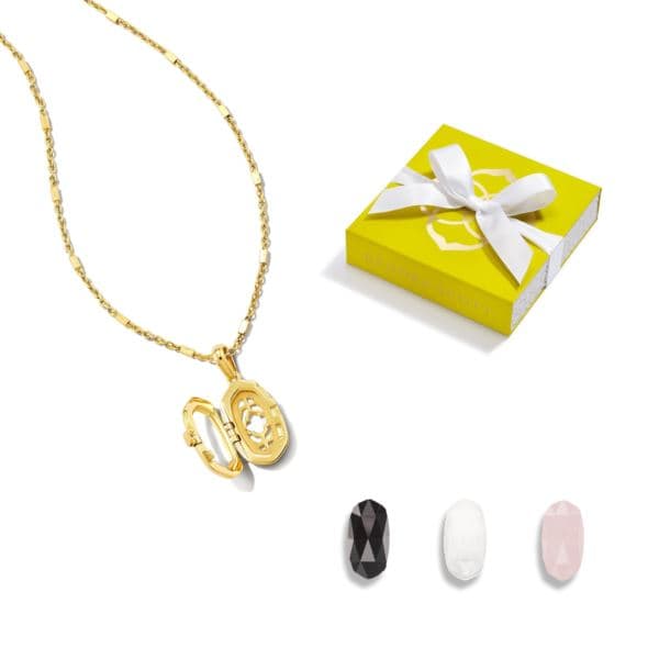 Ellie Locket Pendant Gift Set Gold