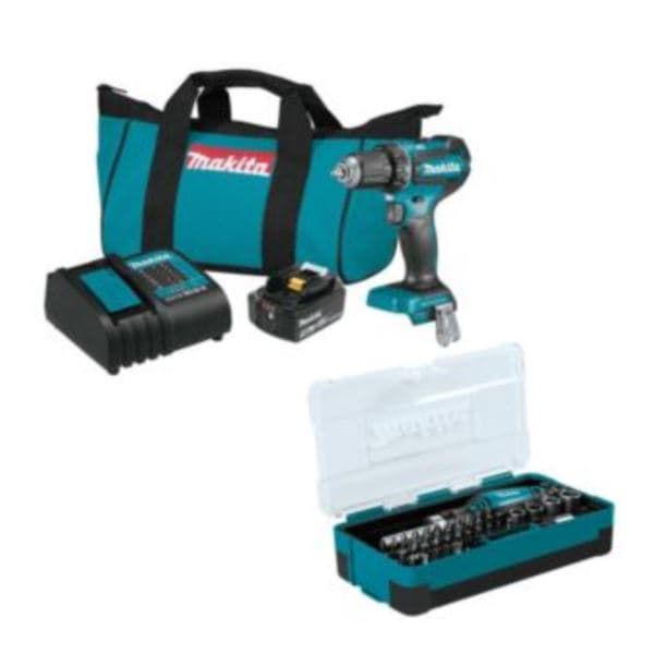 18V LXT Lithium-Ion Brushless Cordless Driver-Drill Kit w/ 47 Pc. Ratchet and Bit Set