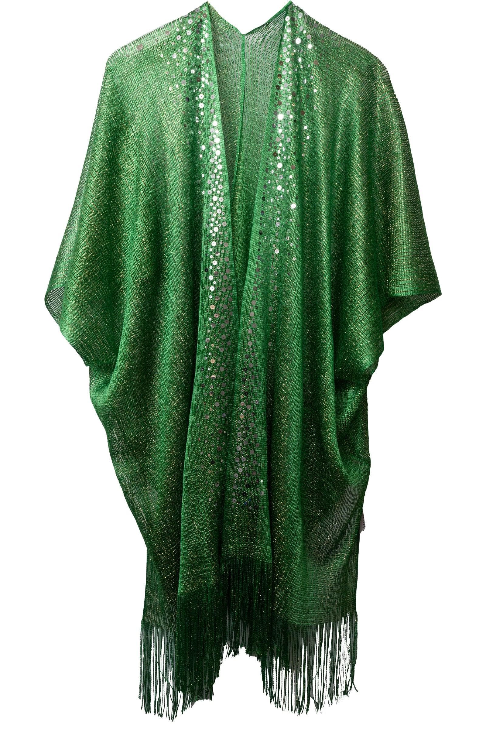 Crochet Kimono with Sequins And Fringe