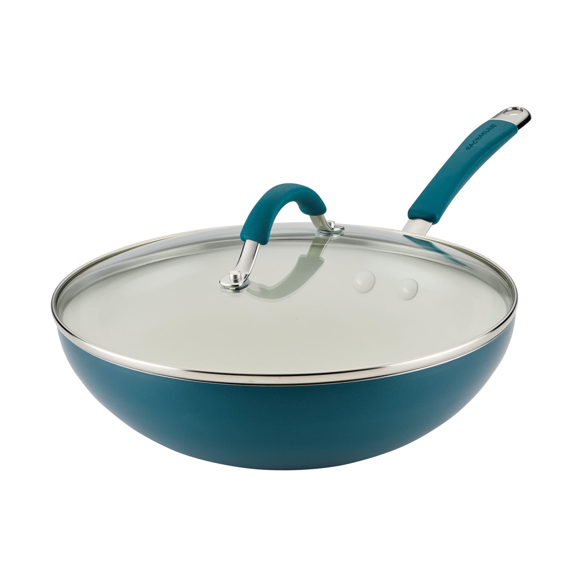11" Cucina Ceramic Stir Fry Pan w/ Lid Marine Blue